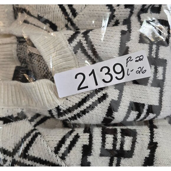 Lane Bryant 14/16 Black & White Geometric Pattern Sweater geometric cottagecore - Picture 8 of 8